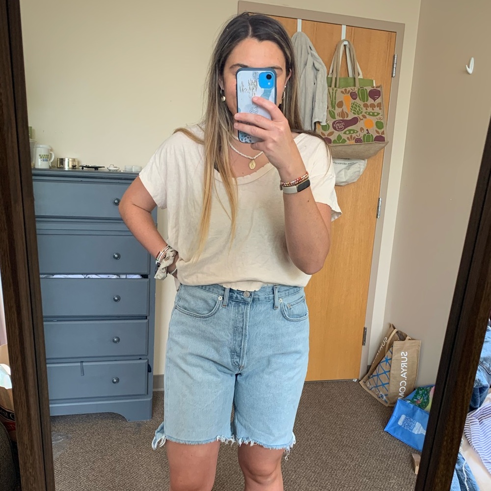 Agolde long jean shorts